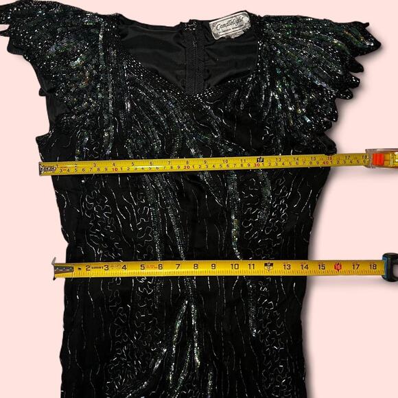 Vintage beaded silk black dress - Picture 5 of 5